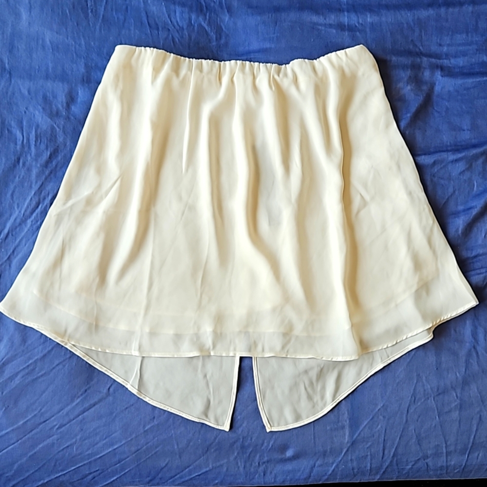 Krisa Split Back Strapless Top Cream S